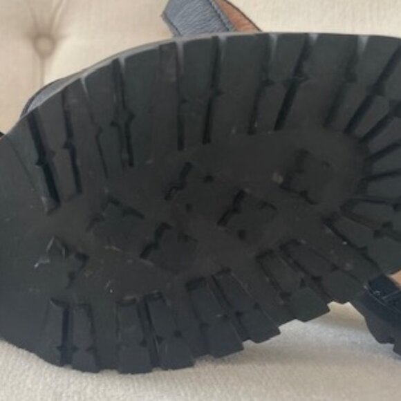 MADEWELL Womens Black Leather Slingback Lugsole Sandal Size 7.5 Preowned - Picture 4 of 6